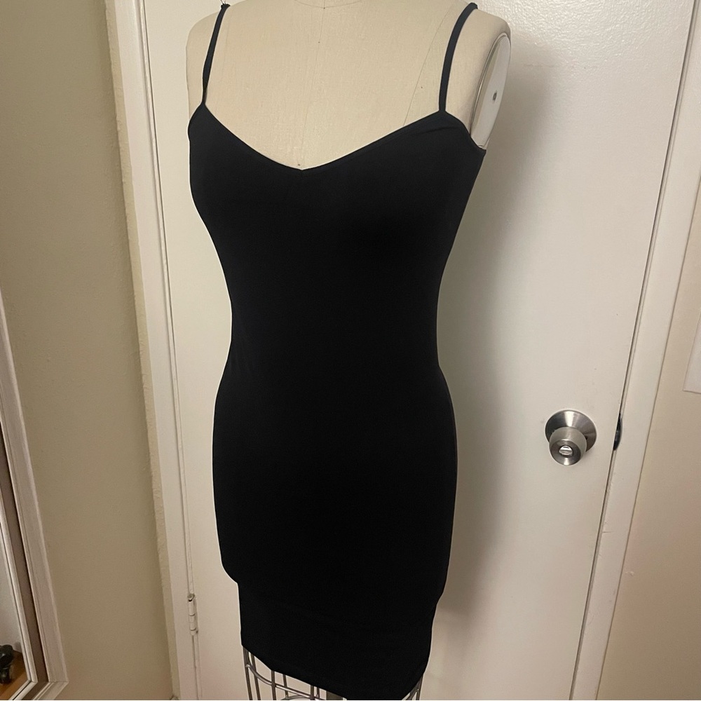 Free People black bodycon slip shapewear dress Size M/L